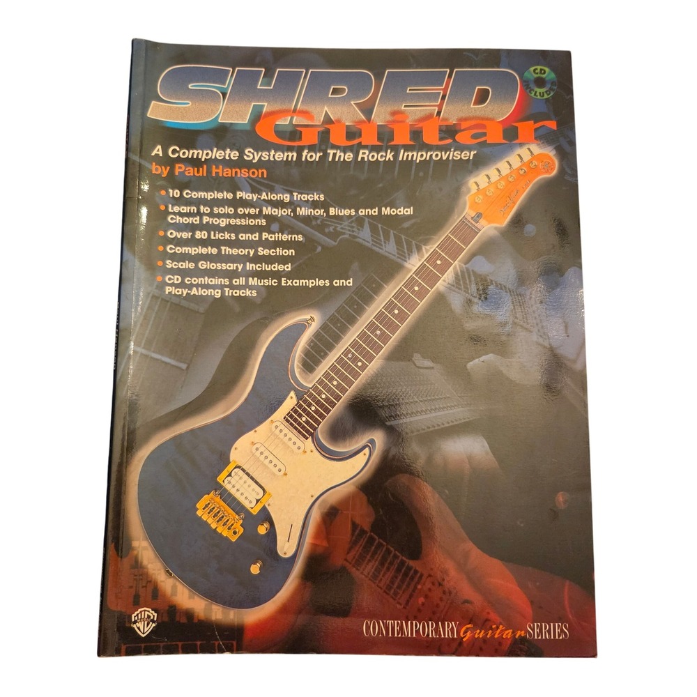 Shred Guitar Paul Hanson Rock Improviser Instructional Book CD 1996 Warner Bros